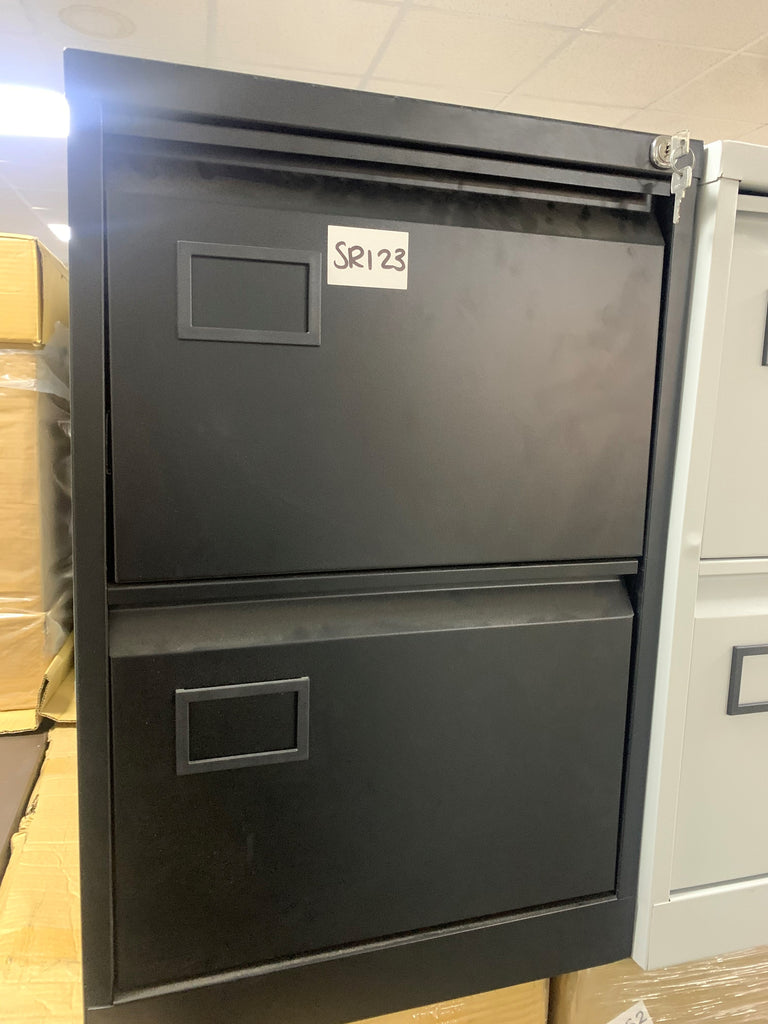 Black 2 Drawer Filing Cabinet