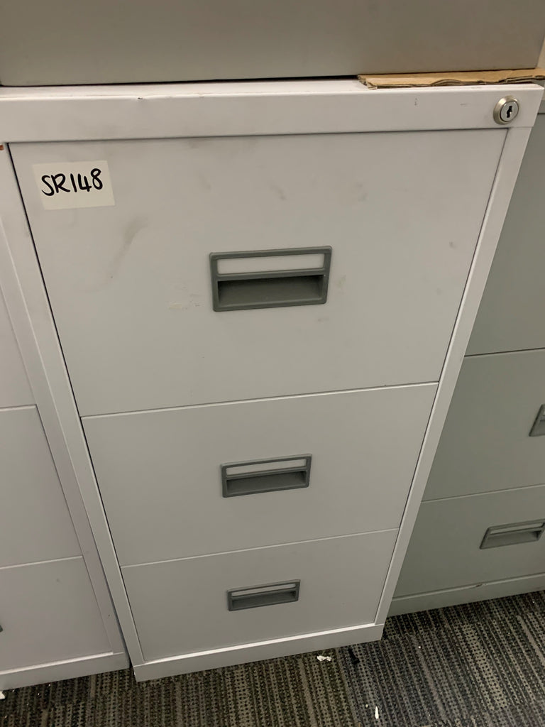 White 3 Drawer Filing Cabinet