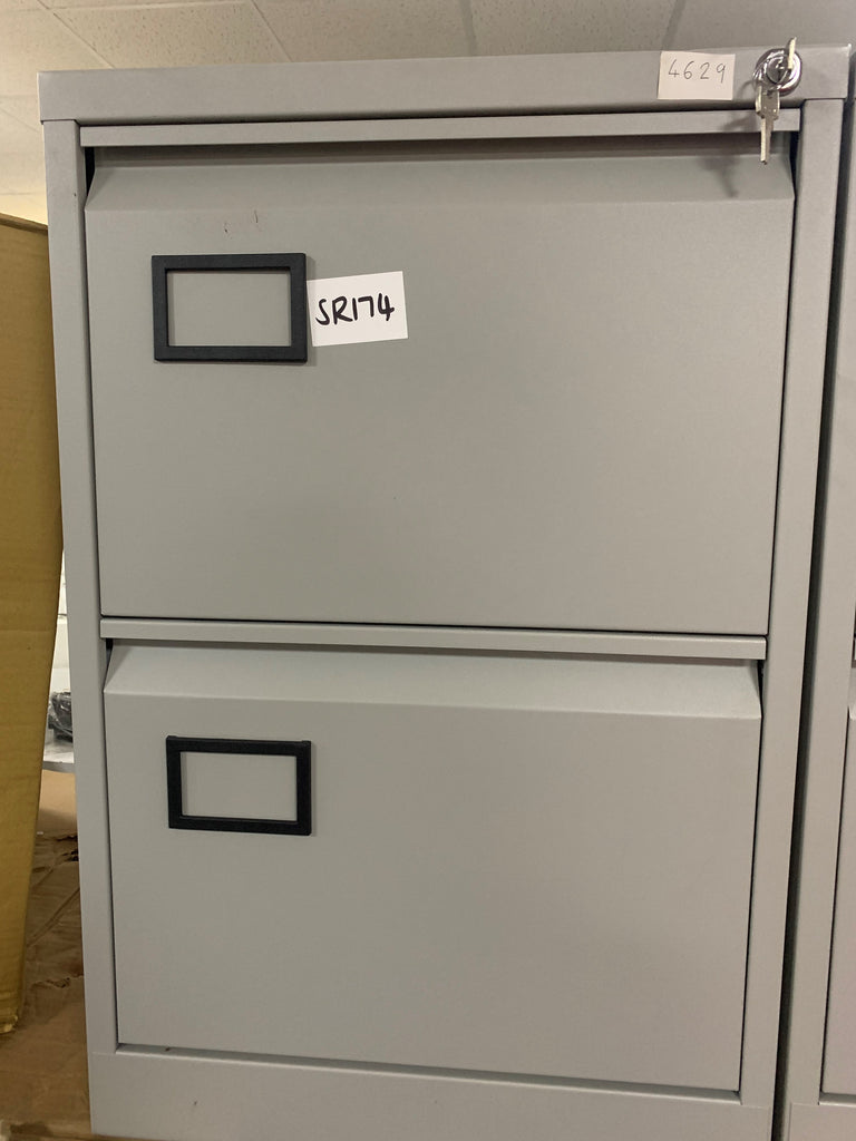 Grey 2 Drawer Filing Cabinet