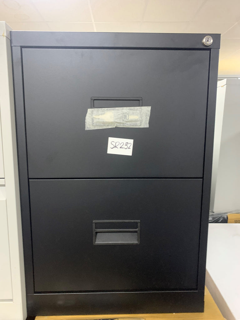 Black 2 Drawer Filing Cabinet