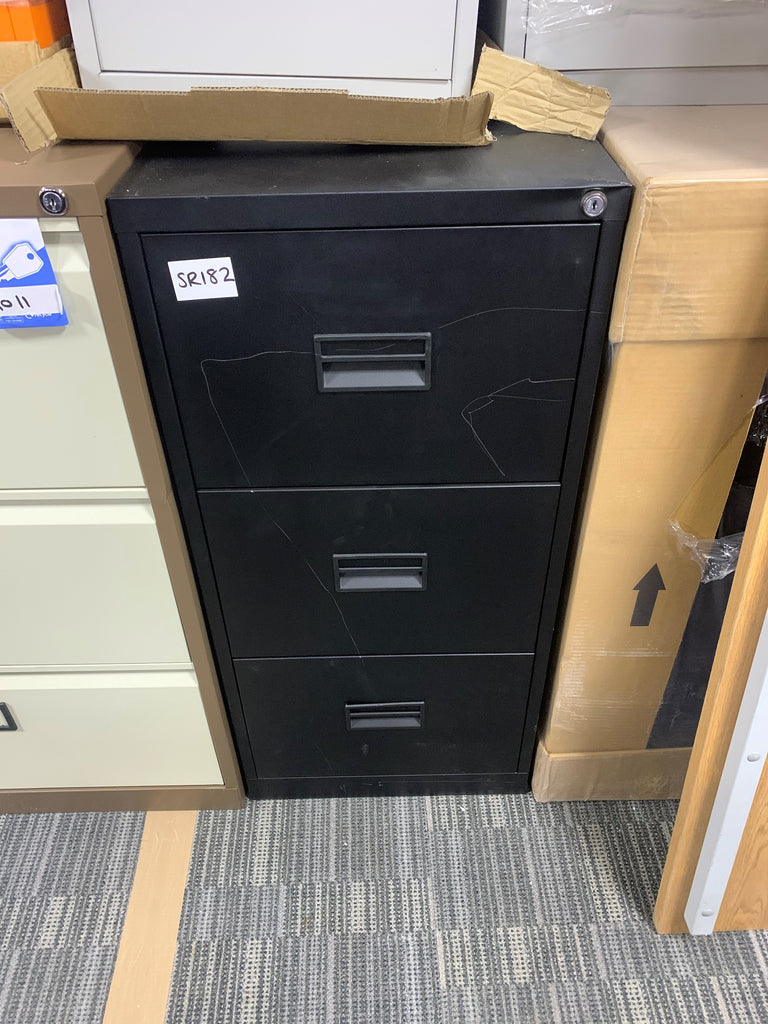 Black 3 Drawer Filing Cabinet