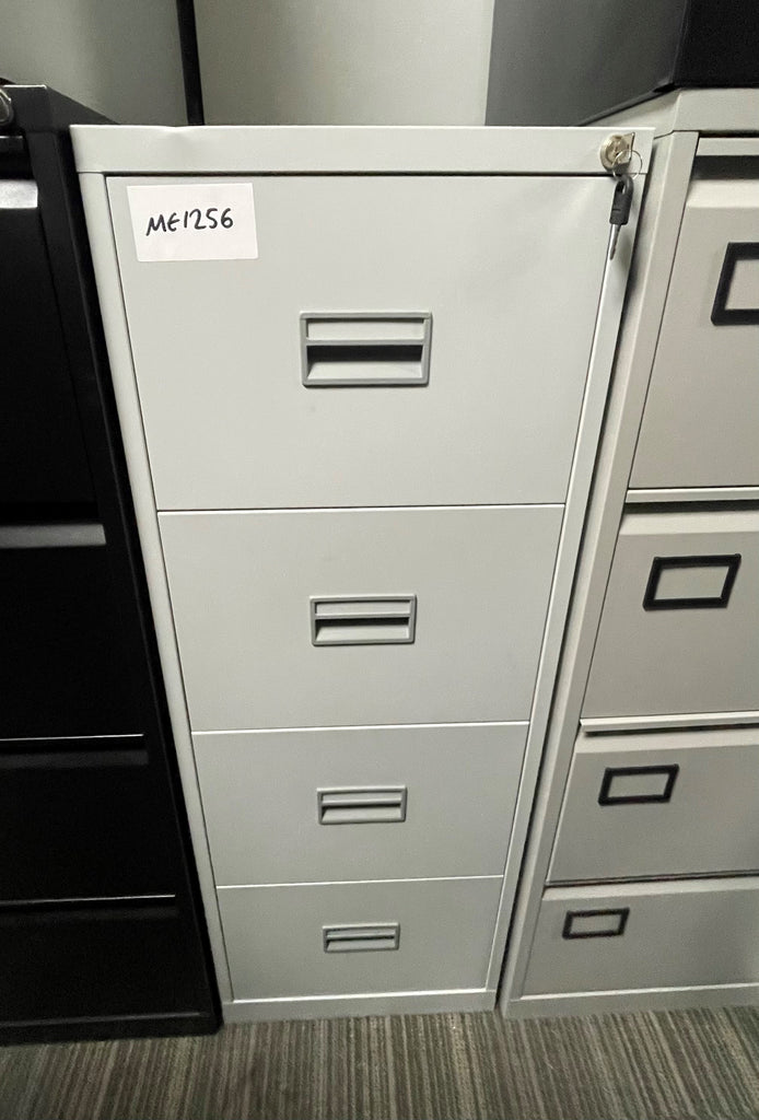 Grey 4 Drawer Filing Cabinet