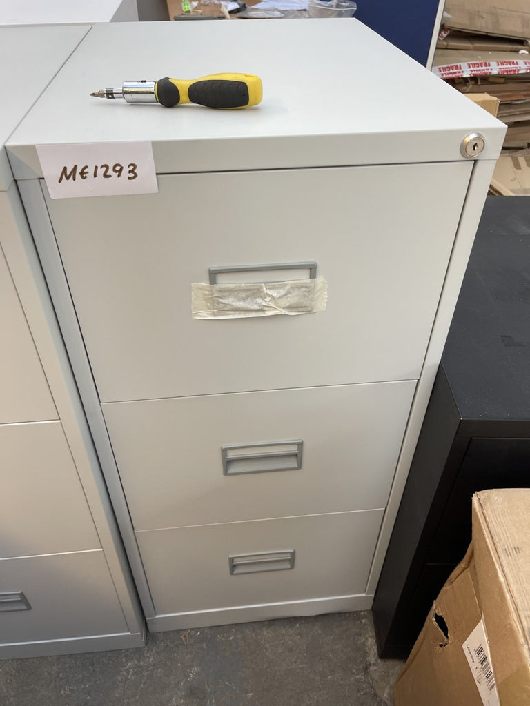 Grey 3 Drawer Filing Cabinet