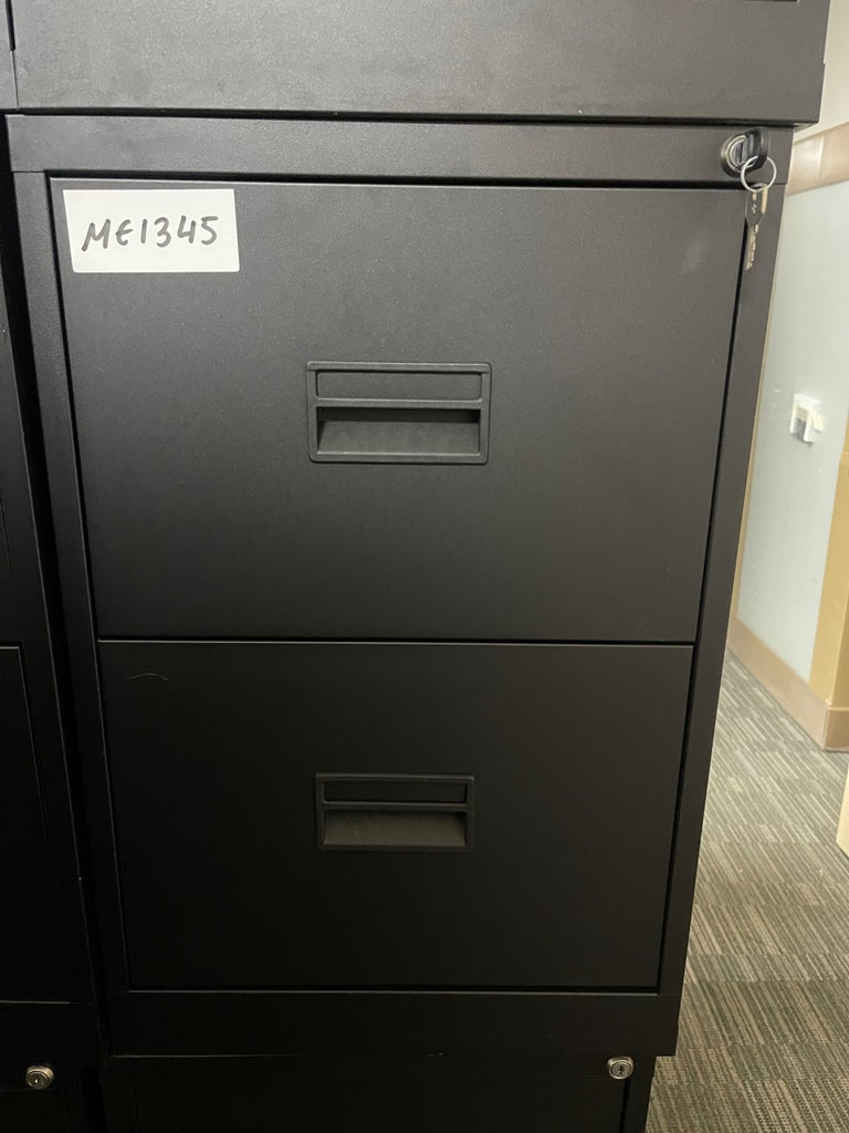 Black 2 Drawer Filing Cabinet