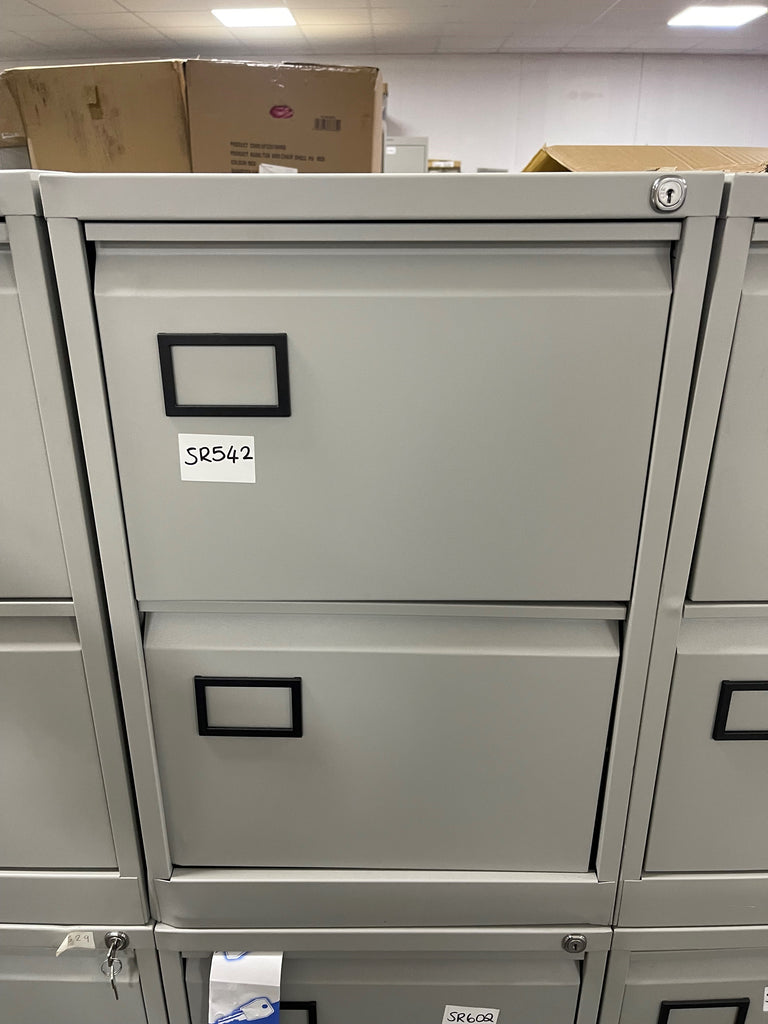 Bisley Grey 2 Drawer Filing Cabinet