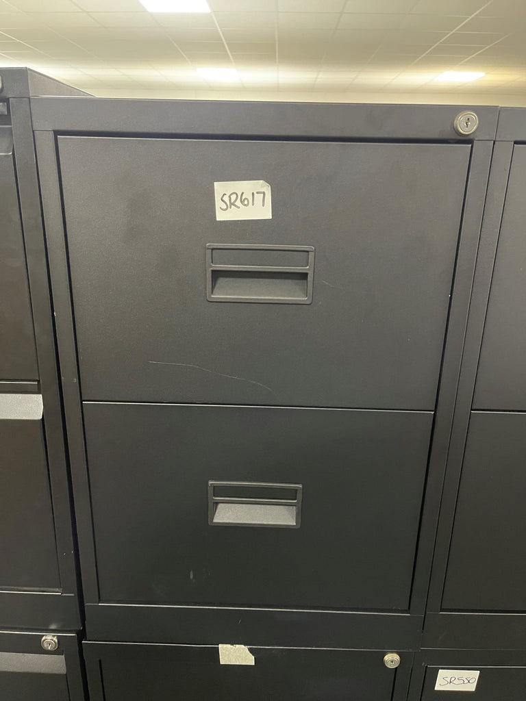 Black 2 Drawer Filing Cabinet