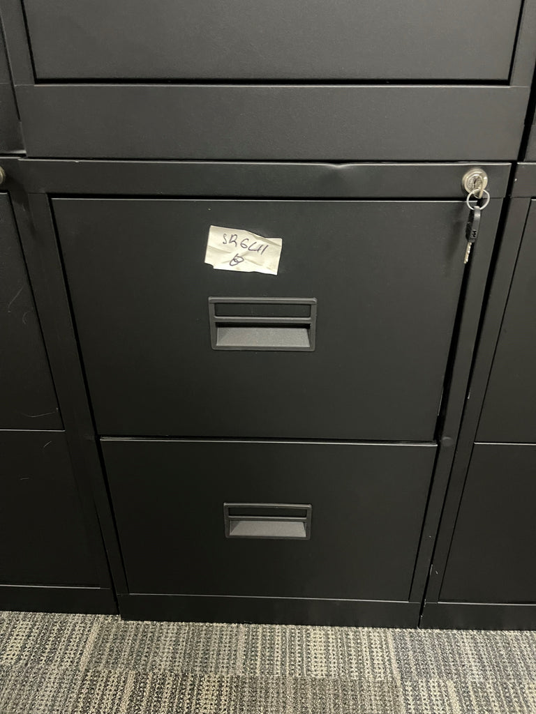 Black 2 Drawer Filing Cabinet