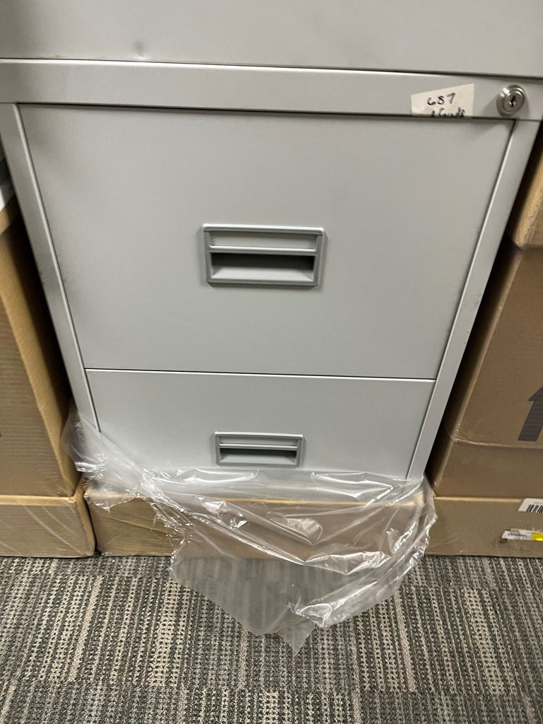 Grey 2 Drawer Filing Cabinet