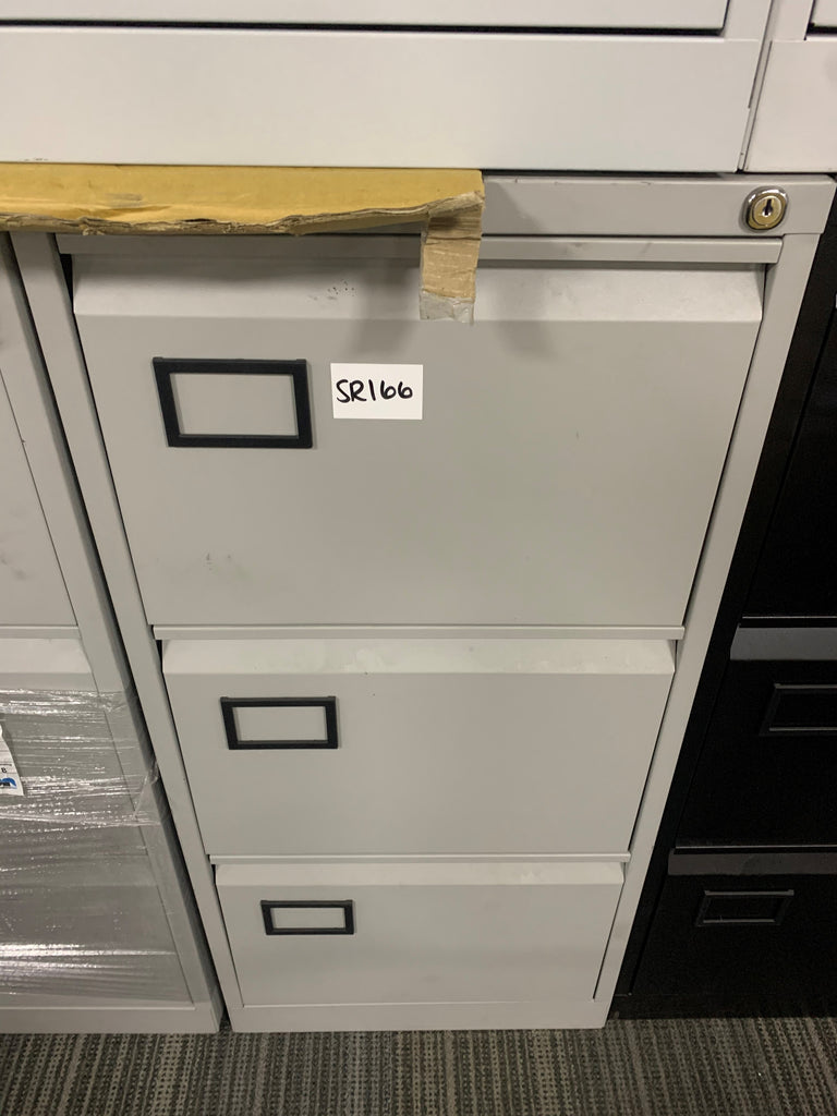 Grey 3 Drawer Filing Cabinet