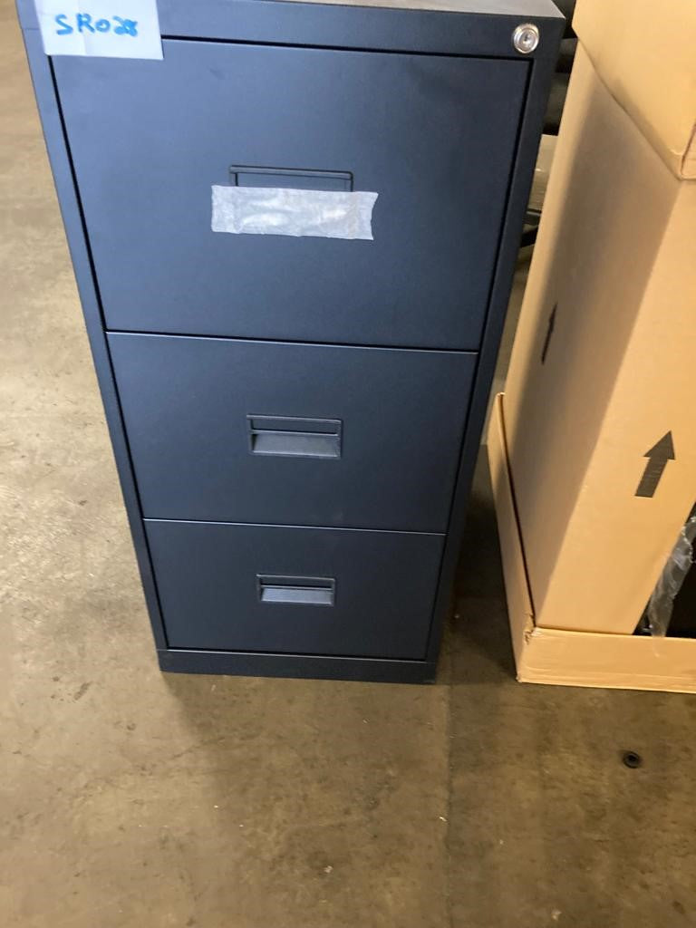 Black 3 Drawer Filing Cabinet